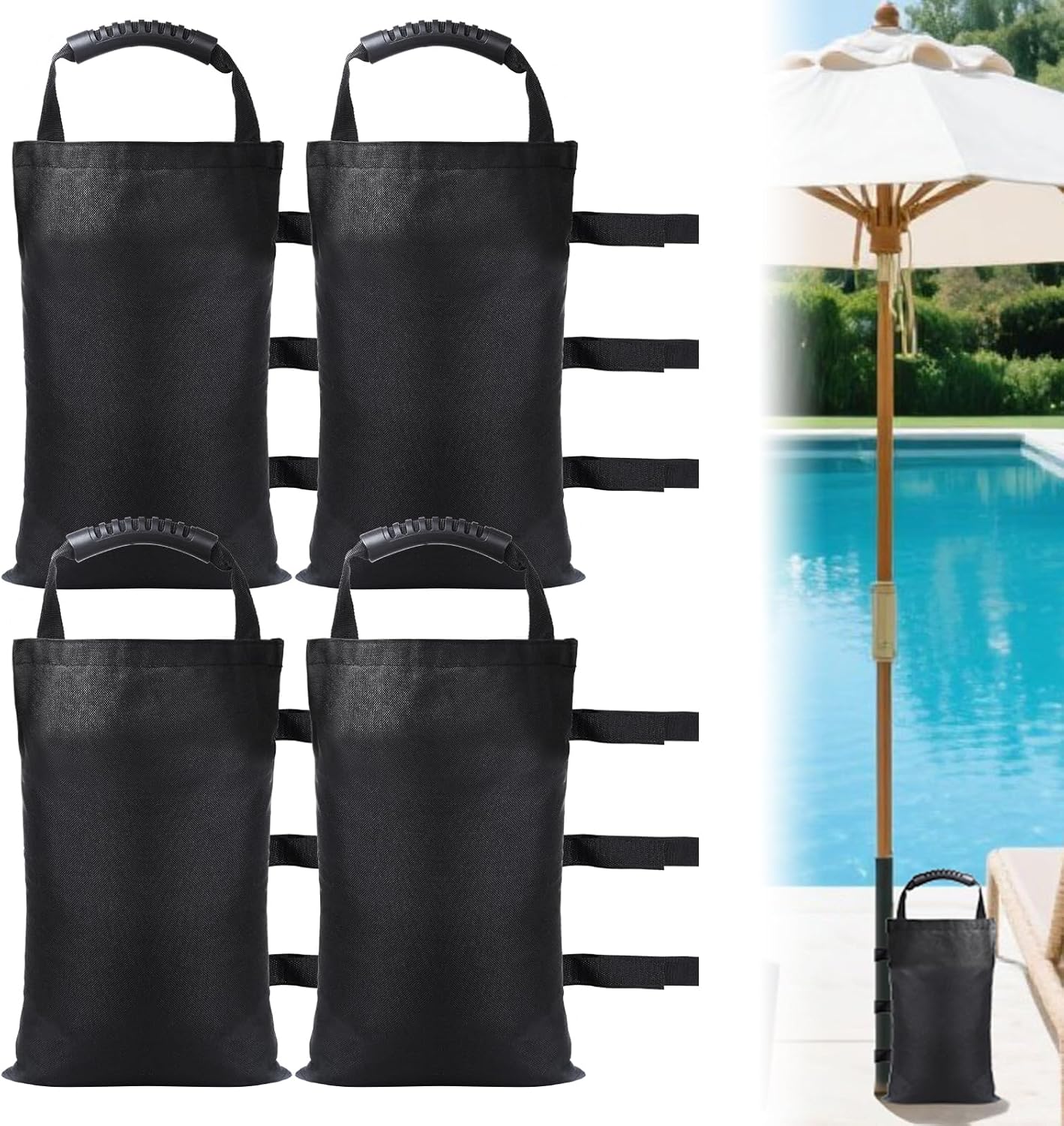 Heavy Duty Canopy Weights Set of 4, Waterproof Sand Bags for Canopy Legs, Pop up Tent Weights with Handle Ideal for Outdoor Canopies, Gazebos and Umbrellas (Sand Not Included)